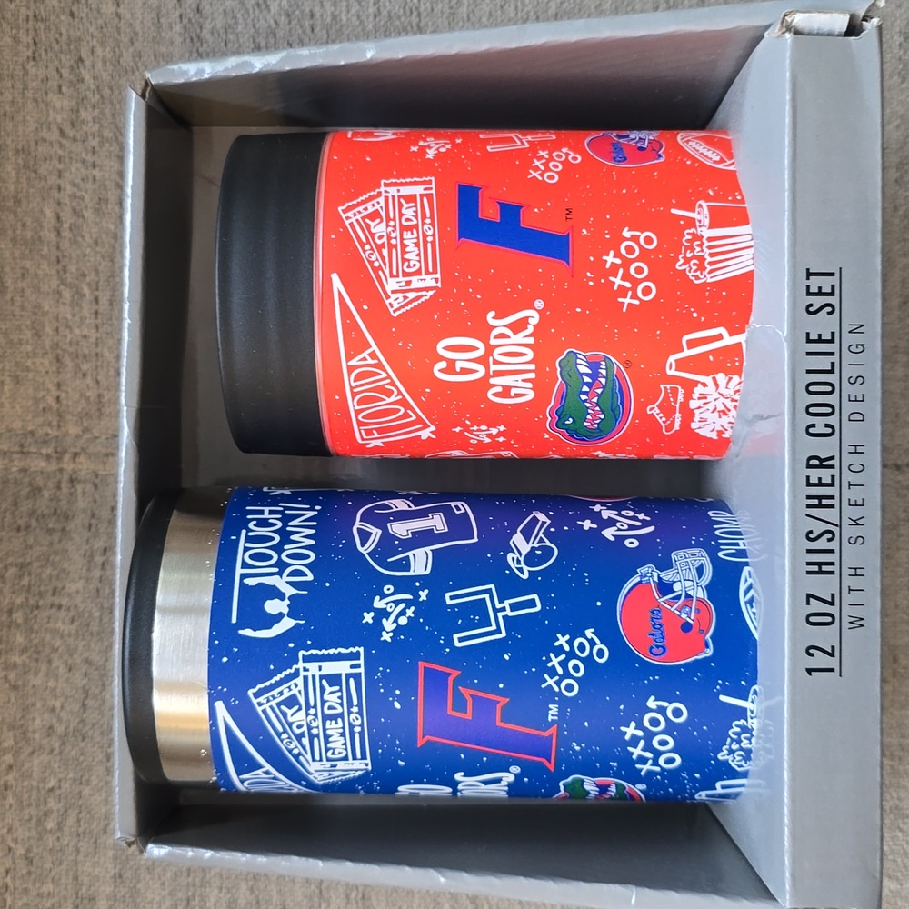UF Florida Gators Duo Coolie Set W/Sketch Design NIB